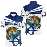 Maillot De Pêche A La Carpiste - Personnalisé Bleu Et Blanc - Polo Homme