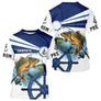 Maillot De Pêche A La Carpiste - Personnalisé Bleu Et Blanc - T-Shirt Homme