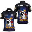 Maillot Fléchette Personnalisé - Design Winner Noir & Bleu - Polo Homme