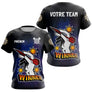 Maillot Fléchette Personnalisé - Design Winner Noir & Bleu - T-Shirt Femme