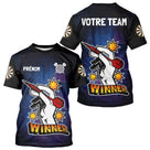 Maillot Fléchette Personnalisé - Design Winner Noir & Bleu - T-Shirt Homme