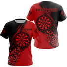 Maillot Fléchettes Flammes - Vintage Rouge Noir Personnalisé - T-Shirt Femme