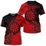 Maillot Fléchettes Flammes - Vintage Rouge Noir Personnalisé - T-Shirt Homme