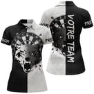 Maillot Fléchettes Loup - Design Blanc & Noir Personnalisé - Polo Femme