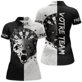Maillot Fléchettes Loup - Design Blanc & Noir Personnalisé - Polo Femme