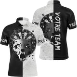 Maillot Fléchettes Loup - Design Blanc & Noir Personnalisé - Polo Homme