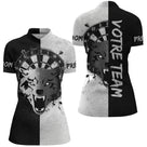 Maillot Fléchettes Loup - Design Blanc & Noir Personnalisé - Polo Zippé Femme