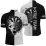Maillot Fléchettes Loup - Design Blanc & Noir Personnalisé - Polo Zippé Homme