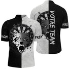 Maillot Fléchettes Loup - Design Blanc & Noir Personnalisé - Polo Zippé Homme