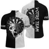 Maillot Fléchettes Loup - Design Blanc & Noir Personnalisé - Polo Zippé Homme