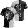 Maillot Fléchettes Loup - Design Blanc & Noir Personnalisé - T-Shirt Femme