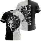 Maillot Fléchettes Loup - Design Blanc & Noir Personnalisé - T-Shirt Femme