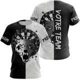 Maillot Fléchettes Loup - Design Blanc & Noir Personnalisé - T-Shirt Femme