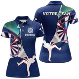 Maillot Fléchettes Marine Personnalisé – Style Sportif Dynamique - Polo Femme