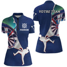 Maillot Fléchettes Marine Personnalisé – Style Sportif Dynamique - Polo Zippé Femme