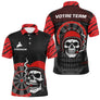 Maillot Fléchettes Motard Tête de Mort - Noir & Rouge Personnalisé - Polo Homme