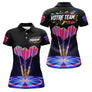 Maillot Fléchettes Néon Noir - Cyber Néon Multicolore - Polo Femme
