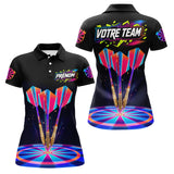 Maillot Fléchettes Néon Noir - Cyber Néon Multicolore - Polo Femme