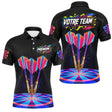 Maillot Fléchettes Néon Noir - Cyber Néon Multicolore - Polo Homme