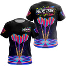 Maillot Fléchettes Néon Noir - Cyber Néon Multicolore - T-Shirt Femme