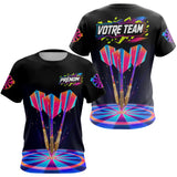 Maillot Fléchettes Néon Noir - Cyber Néon Multicolore - T-Shirt Femme