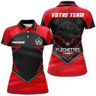 Maillot Fléchettes Personnalisé - Aigle Puissant Rouge Noir - Polo Femme