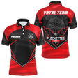 Maillot Fléchettes Personnalisé - Aigle Puissant Rouge Noir - Polo Homme