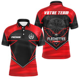 Maillot Fléchettes Personnalisé - Aigle Puissant Rouge Noir - Polo Homme