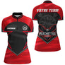 Maillot Fléchettes Personnalisé - Aigle Puissant Rouge Noir - Polo Zippé Femme
