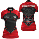 Maillot Fléchettes Personnalisé - Aigle Puissant Rouge Noir - Polo Zippé Femme