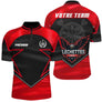 Maillot Fléchettes Personnalisé - Aigle Puissant Rouge Noir - Polo Zippé Homme