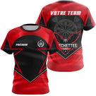 Maillot Fléchettes Personnalisé - Aigle Puissant Rouge Noir - T-Shirt Femme