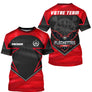 Maillot Fléchettes Personnalisé - Aigle Puissant Rouge Noir - T-Shirt Homme