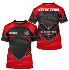 Maillot Fléchettes Personnalisé - Aigle Puissant Rouge Noir - T-Shirt Homme