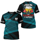 Maillot Fléchettes Personnalisé - Apéro Noir & Bleu Canard - T-Shirt Homme