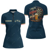 Maillot Fléchettes Personnalisé - Bleu Marine Apéro - Polo Zippé Femme