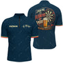 Maillot Fléchettes Personnalisé - Bleu Marine Apéro - Polo Zippé Homme