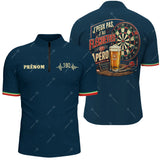 Maillot Fléchettes Personnalisé - Bleu Marine Apéro - Polo Zippé Homme