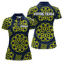 Maillot Fléchettes Personnalisé - Bleu & Vert Homme Femme - Polo Femme