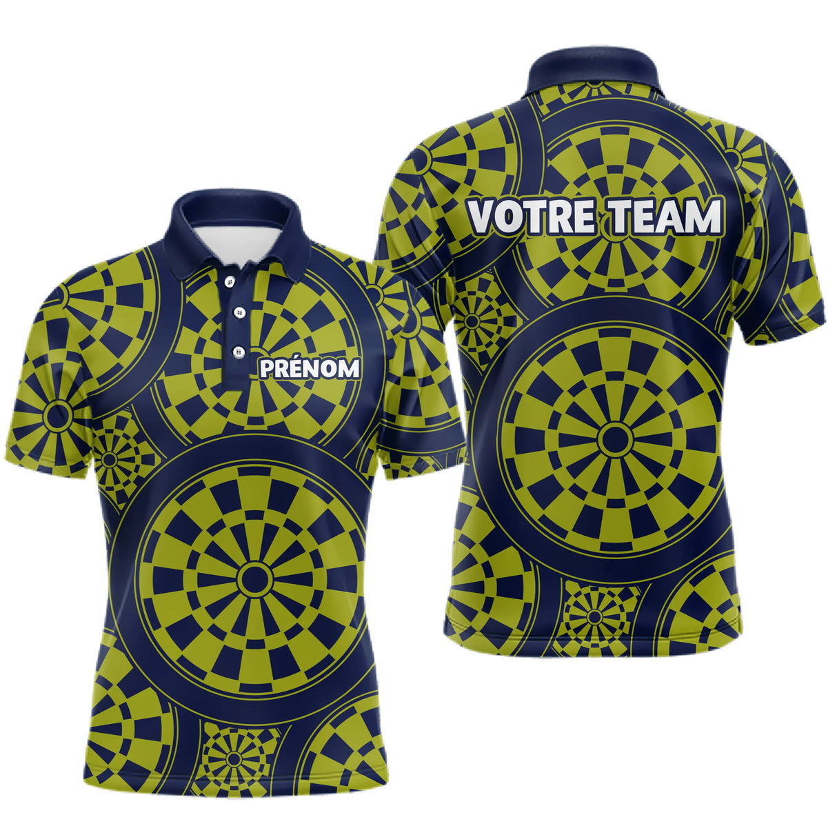 Maillot Fléchettes Personnalisé - Bleu & Vert Homme Femme - Polo Homme
