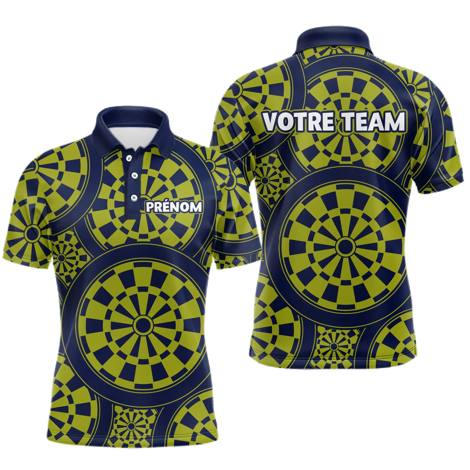 Maillot Fléchettes Personnalisé - Bleu & Vert Homme Femme - Polo Homme