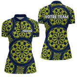 Maillot Fléchettes Personnalisé - Bleu & Vert Homme Femme - Polo Zippé Femme