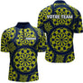 Maillot Fléchettes Personnalisé - Bleu & Vert Homme Femme - Polo Zippé Homme