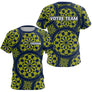 Maillot Fléchettes Personnalisé - Bleu & Vert Homme Femme - T-Shirt Femme
