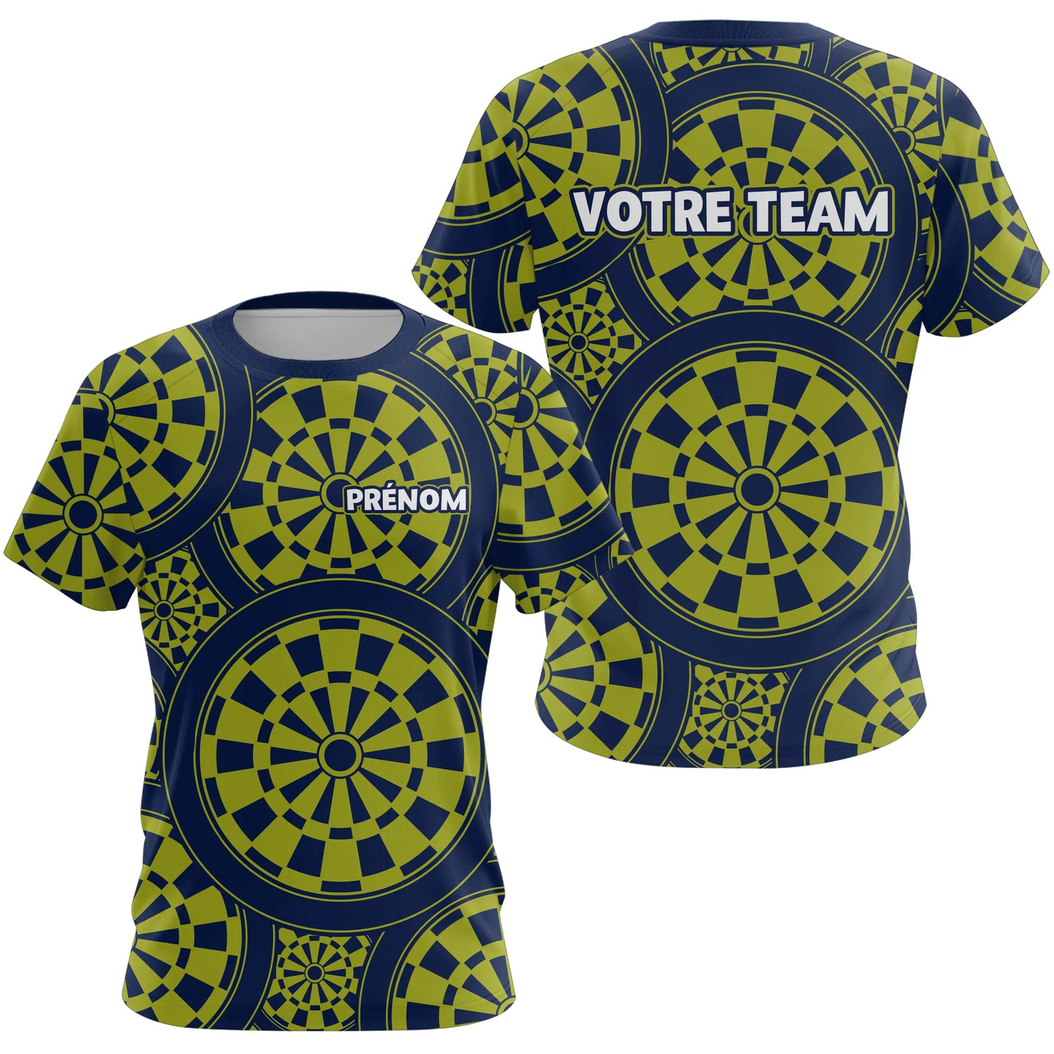 Maillot Fléchettes Personnalisé - Bleu & Vert Homme Femme - T-Shirt Femme