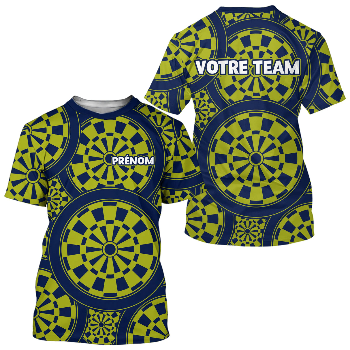 Maillot Fléchettes Personnalisé - Bleu & Vert Homme Femme - T-Shirt Homme