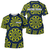 Maillot Fléchettes Personnalisé - Bleu & Vert Homme Femme - T-Shirt Homme