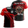 Maillot Fléchettes Personnalisé - Bullseye Noir & Rouge - T-Shirt Femme