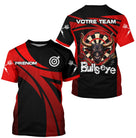 Maillot Fléchettes Personnalisé - Bullseye Noir & Rouge - T-Shirt Homme