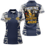 Maillot Fléchettes Personnalisé - Camo Bleu Navy - Polo Femme